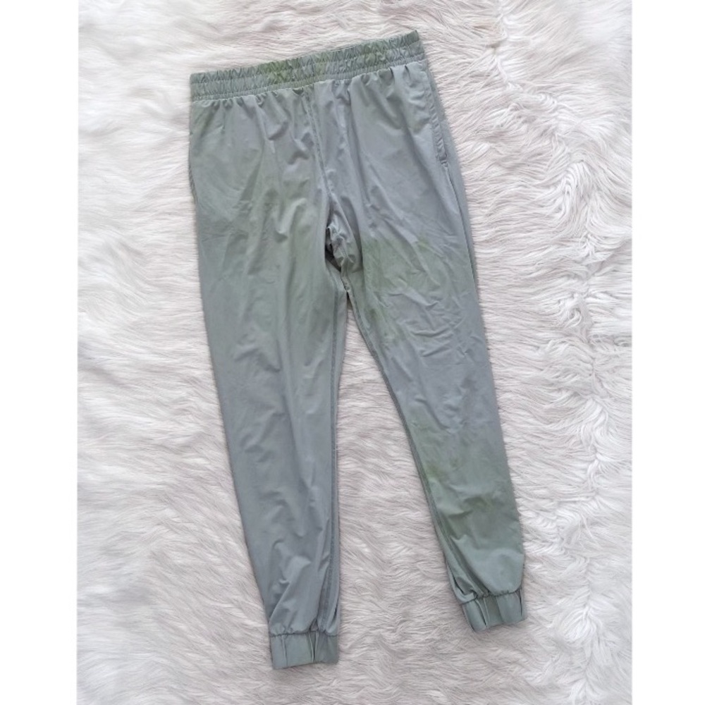 Zyia Everywhere Zip Joggers Green Gray Track Pants